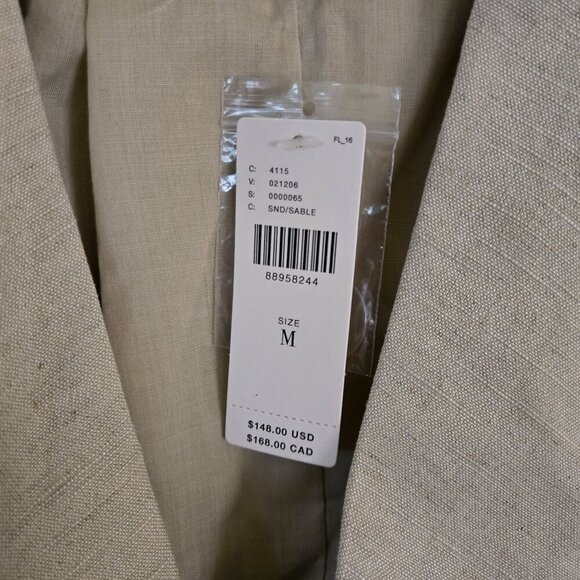 Anthropologie Dolan NWT Pleated Back Cropped Blazer Linen Blend Size M - Picture 9 of 11